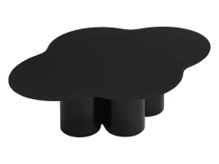 Mesa de centro orgânica e design em MDF preto - YAVINA