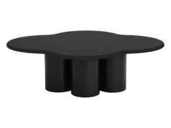 Mesa de centro orgânica e design em MDF preto - YAVINA