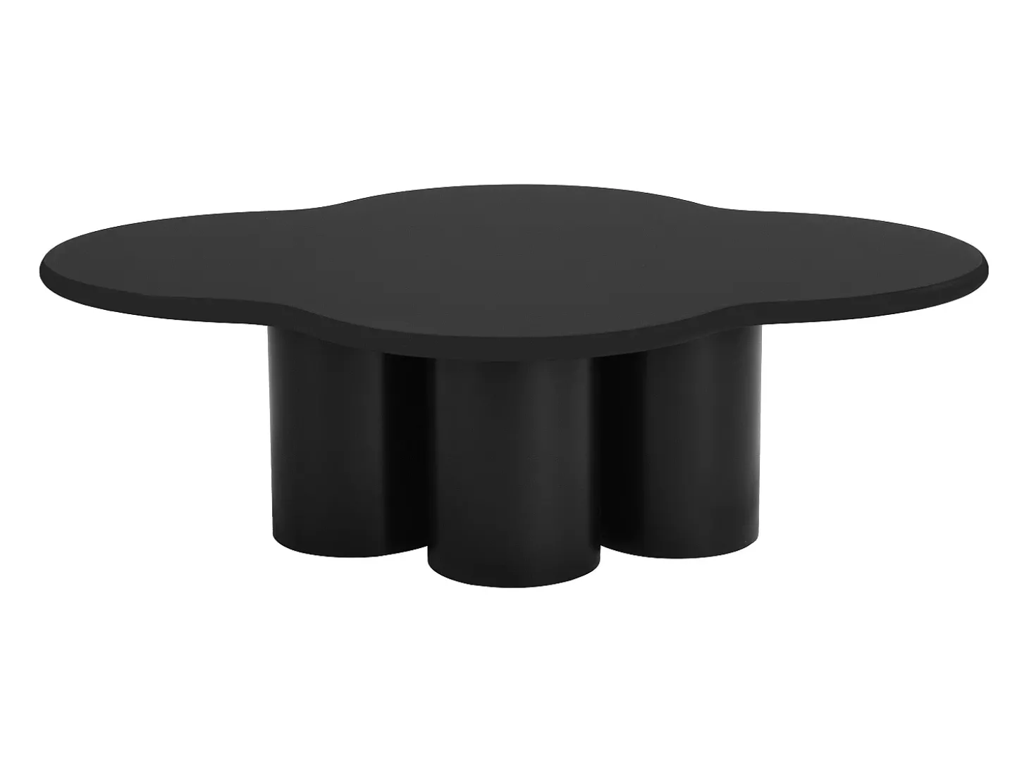 Mesa de centro orgânica e design em MDF preto - YAVINA