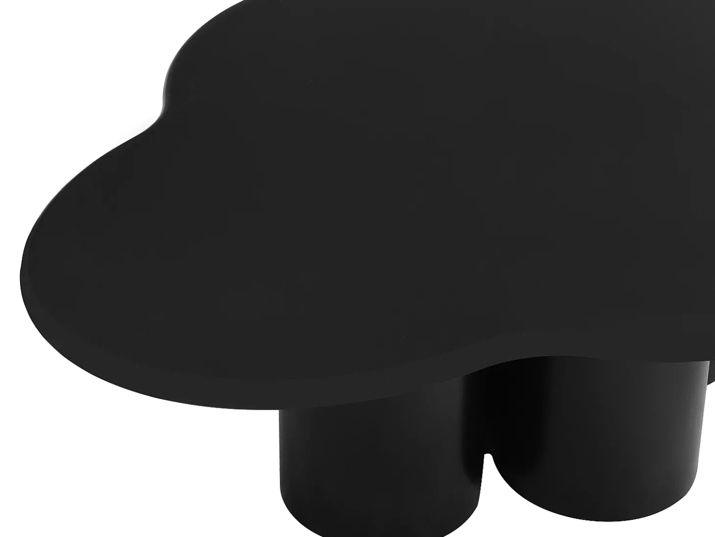 Mesa de centro orgânica e design em MDF preto - YAVINA