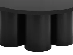 Mesa de centro orgânica e design em MDF preto - YAVINA