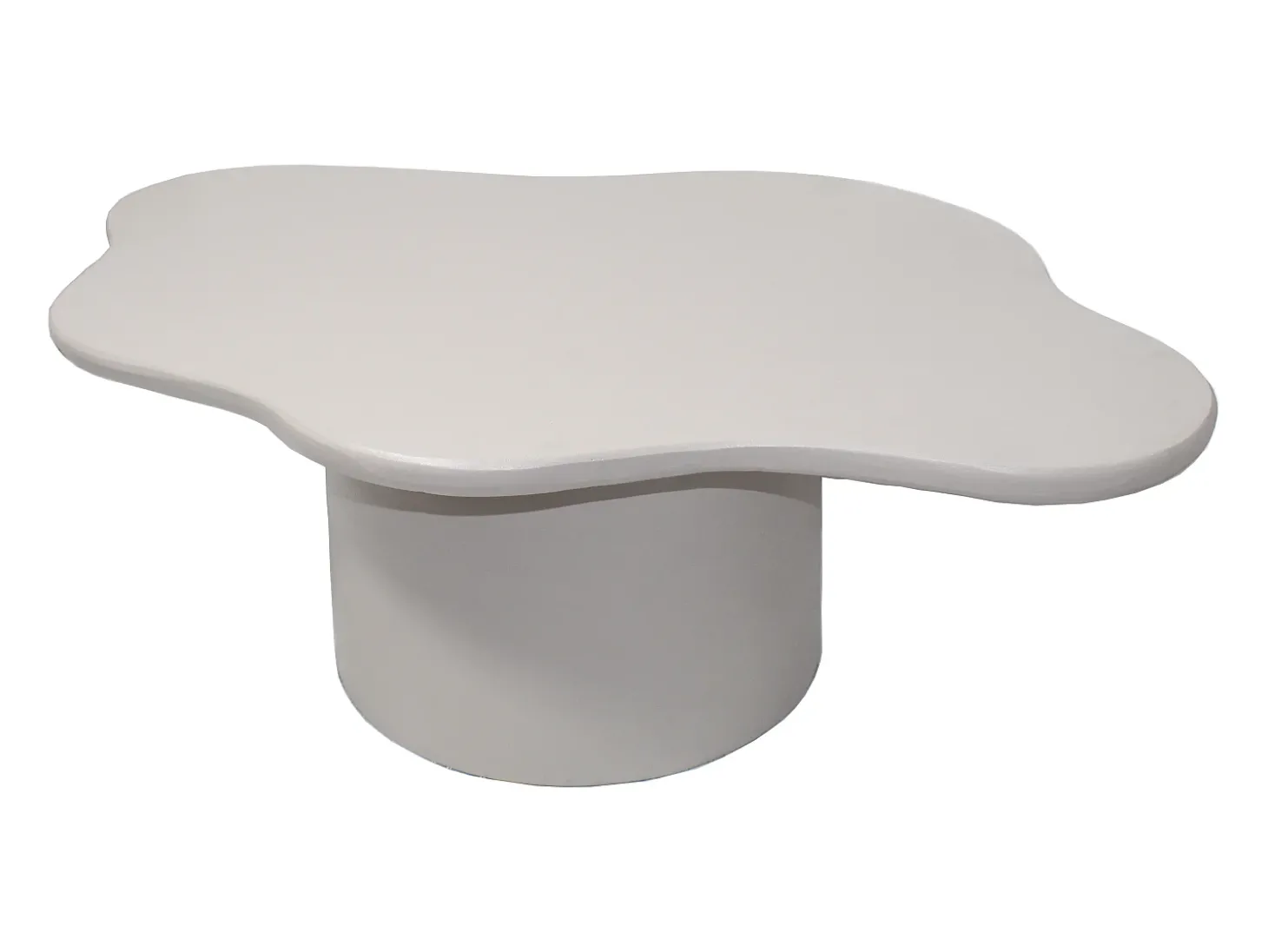 Mesa de centro orgânica em metal cor creme - POLENDRA