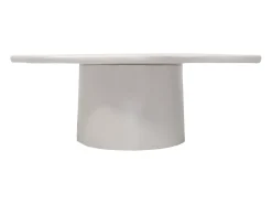 Mesa de centro orgânica em metal cor creme - POLENDRA
