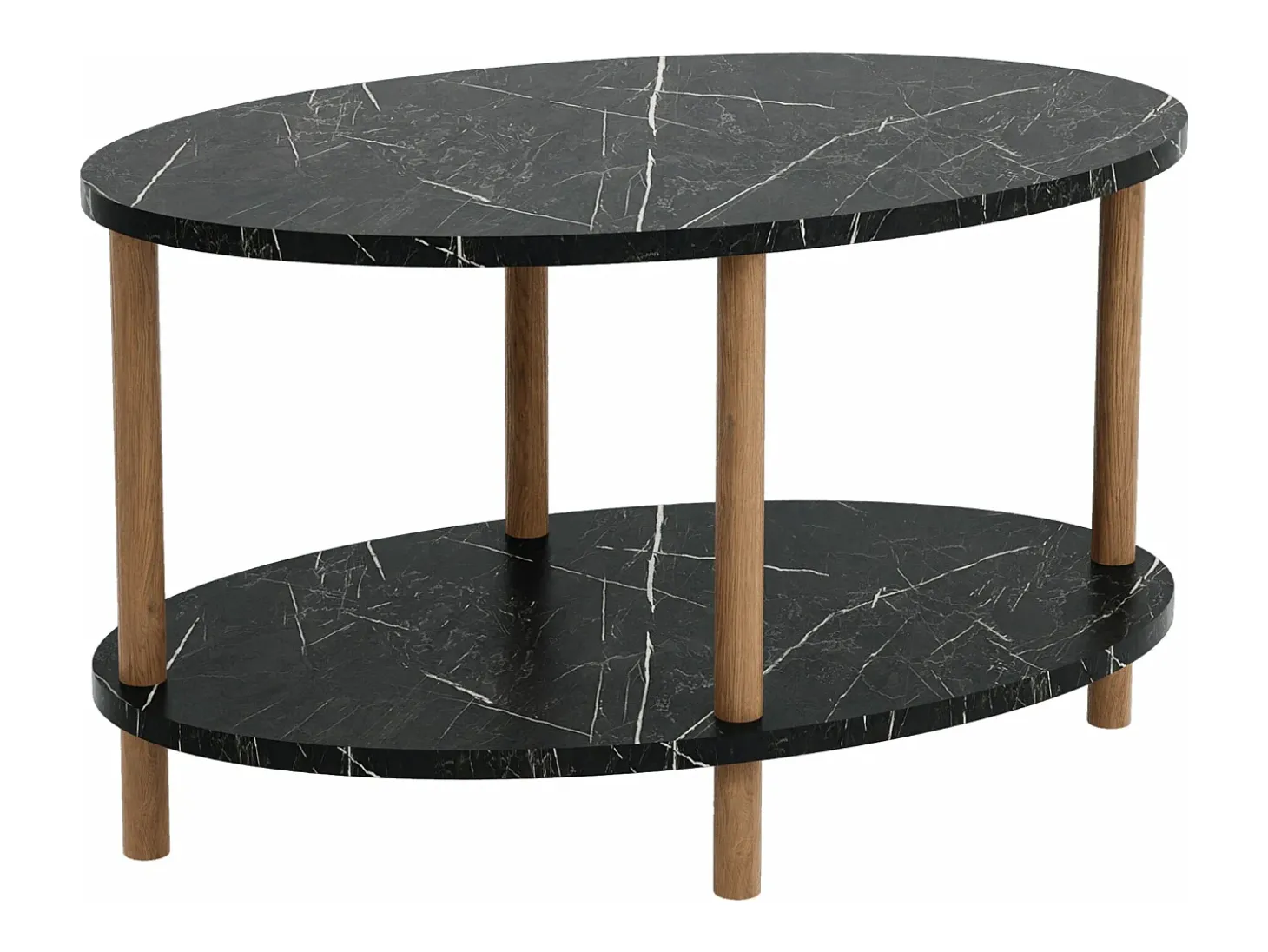 Mesa de centro oval 43 x 70 x 44 cm mármore preto 03_0008481