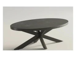 Mesa de centro oval coleção MADEIRO preta.