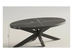 Mesa de centro oval coleção MADEIRO preta.