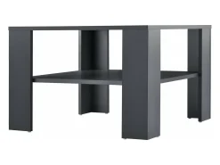 Mesa de centro para sala de estar 60 x 60 x 40 cm cinza escuro 03_0008434