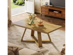 Mesa de Centro para Sala de Estar, Mesa de Centro Retangular Rustica de 120 cm, Mesa de Chá