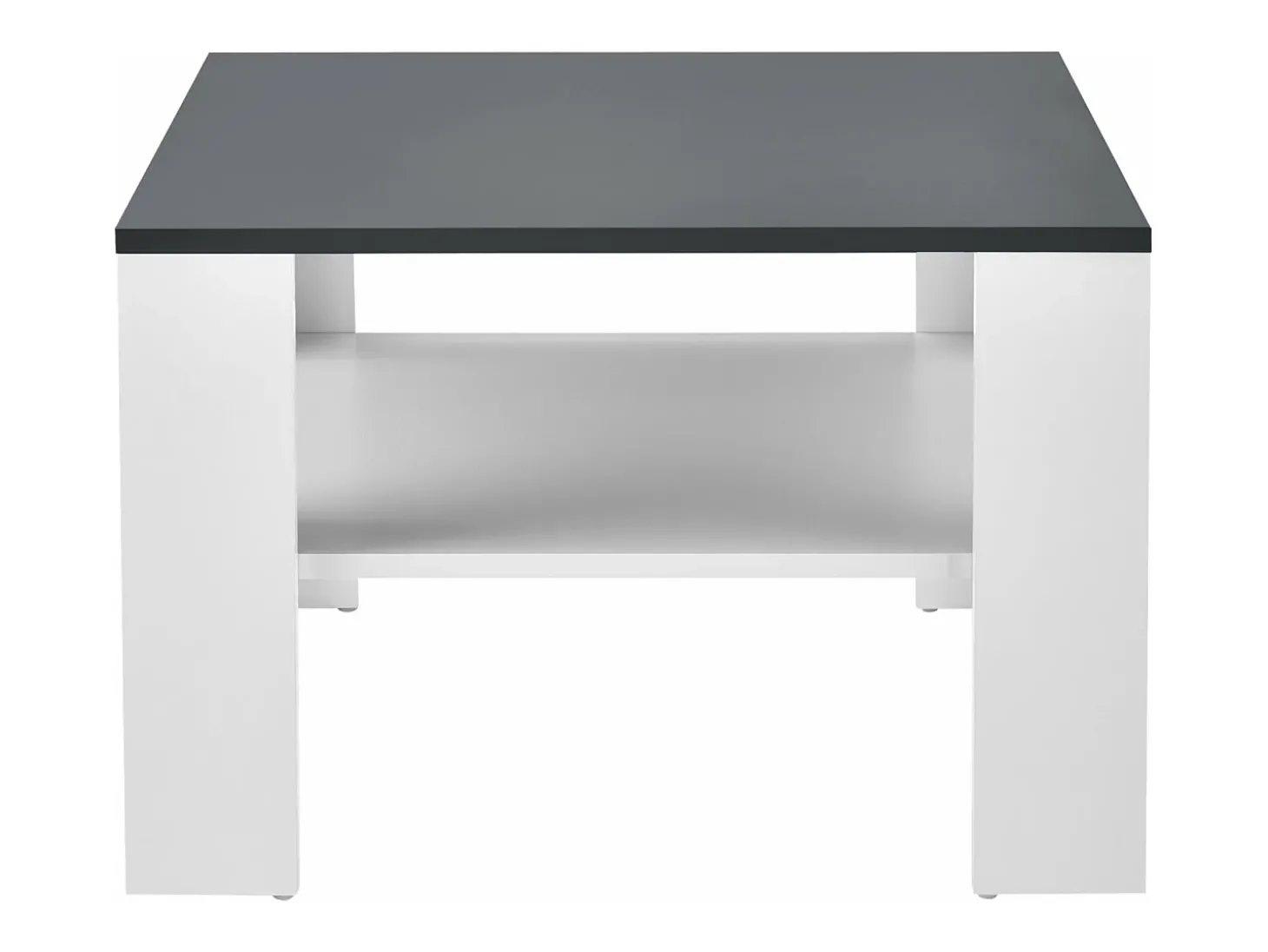 Mesa de centro para sala de estar 60 x 60 x 40 cm branca e cinza escuro 03_0008433