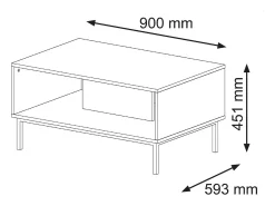 Mesa de centro Philaé azul e preto 43cm