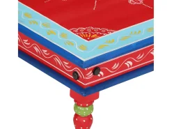 Mesa de centro pintada à mão mangueira maciça vermelho