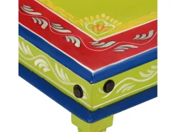 Mesa de centro pintada à mão mangueira maciça verde PT337372
