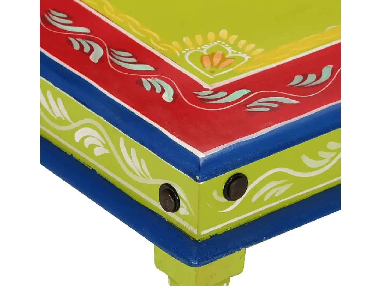 Mesa de centro pintada à mão mangueira maciça verde PT337372