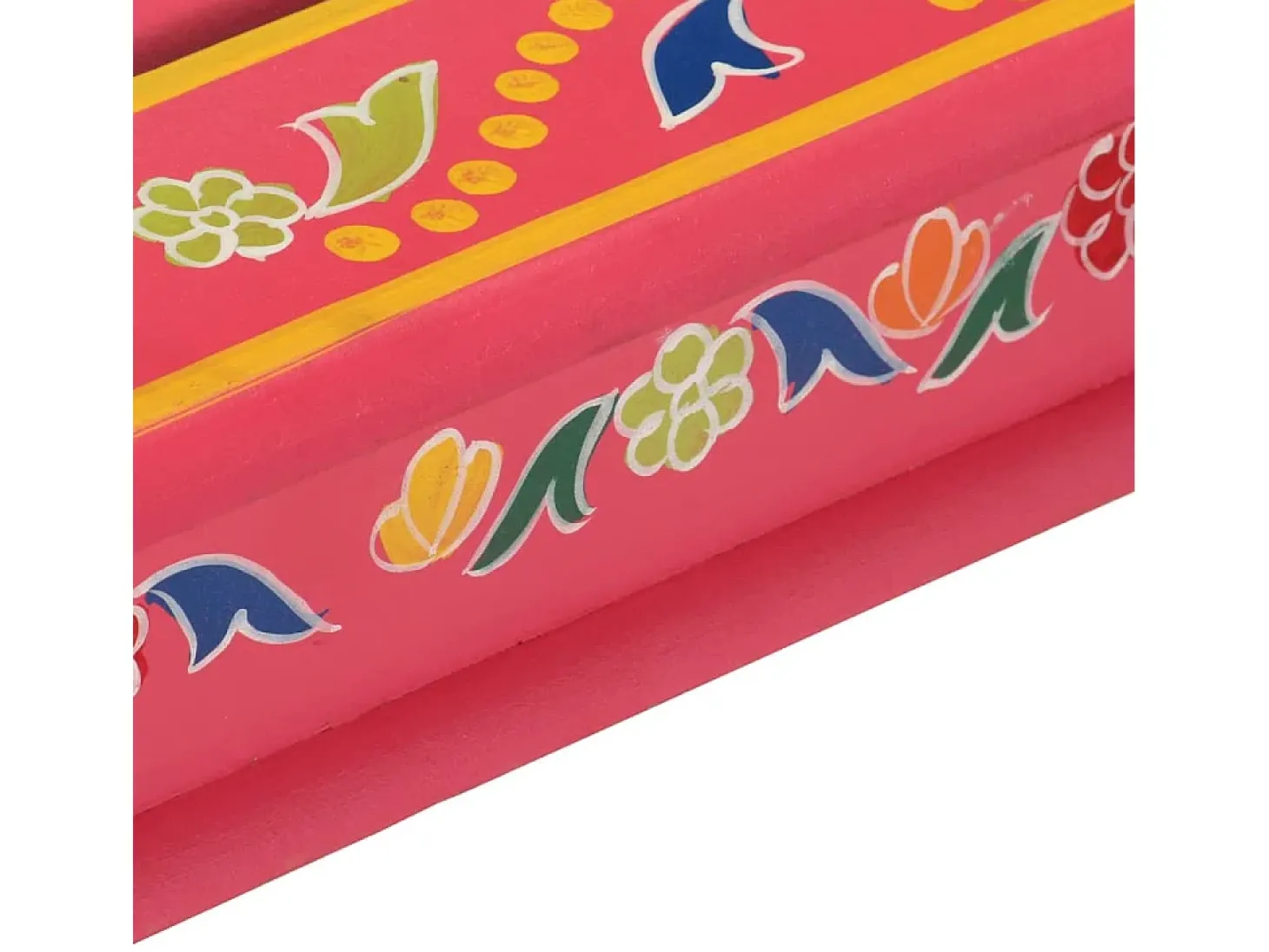 Mesa de centro pintada à mão mangueira maciça rosa