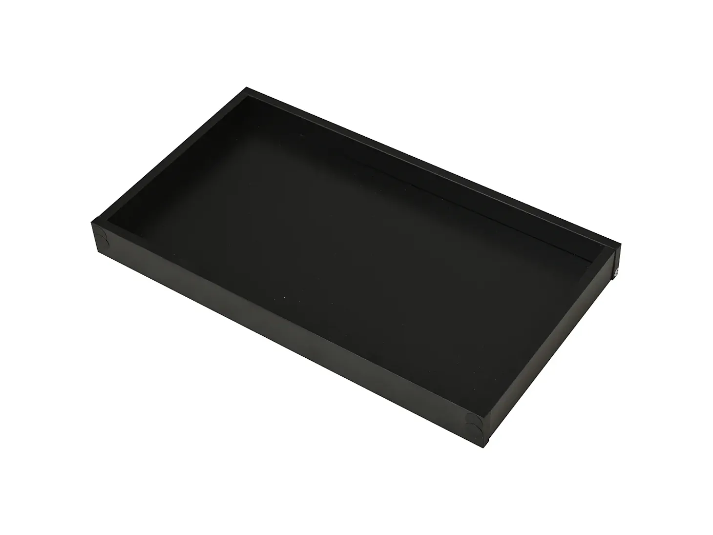 Mesa de centro preta com 2 gavetas, iluminação LED e tampo amovível 90x45x35,5cm