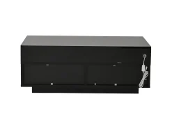 Mesa de centro preta com 2 gavetas, iluminação LED e tampo amovível 90x45x35,5cm