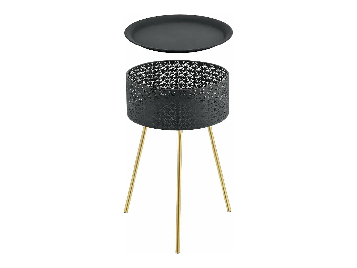 Mesa de centro preta e dourada 65 x 40 cm 03_0008439