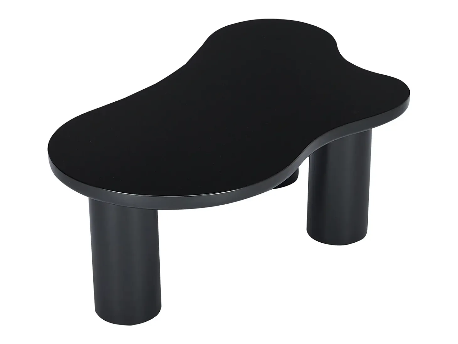 Mesa de centro preta em forma de nuvem - MDF e PVC