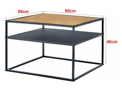Mesa de centro quadrada 40 x 55 x 55 cm com espaço de armazenamento efeito madeira preta 03_0008431