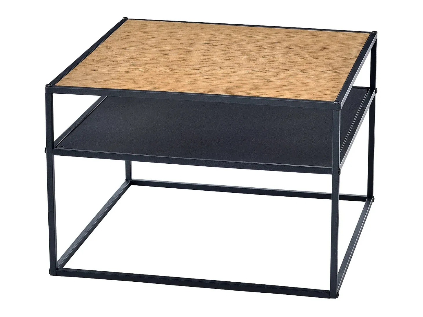 Mesa de centro quadrada 40 x 55 x 55 cm com espaço de armazenamento efeito madeira preta 03_0008431