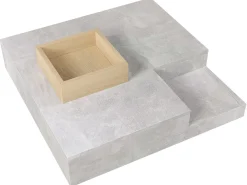 Mesa de centro quadrada com caixa de arrumação amovível - Cinza claro