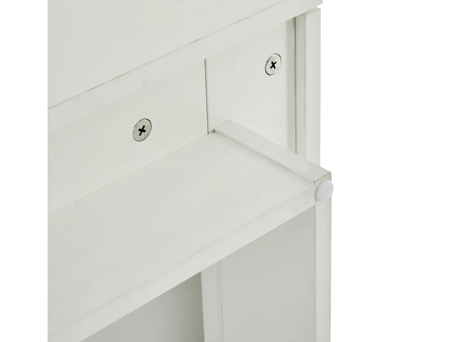 Mesa de centro quadrada com 4 gavetas - Tampo deslizante pequeno - Acabamento brilhante - Branco