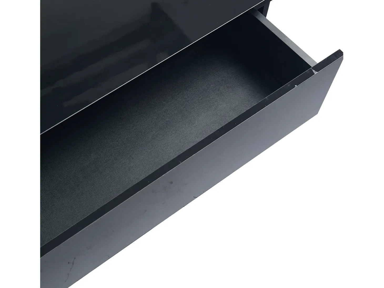 Mesa de centro quadrada com tampo elevatório, 1 gaveta e compartimentos ocultos, LED incluído, preta