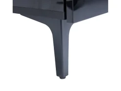 Mesa de centro quadrada com tampo elevatório, 1 gaveta e compartimentos ocultos, LED incluído, preta