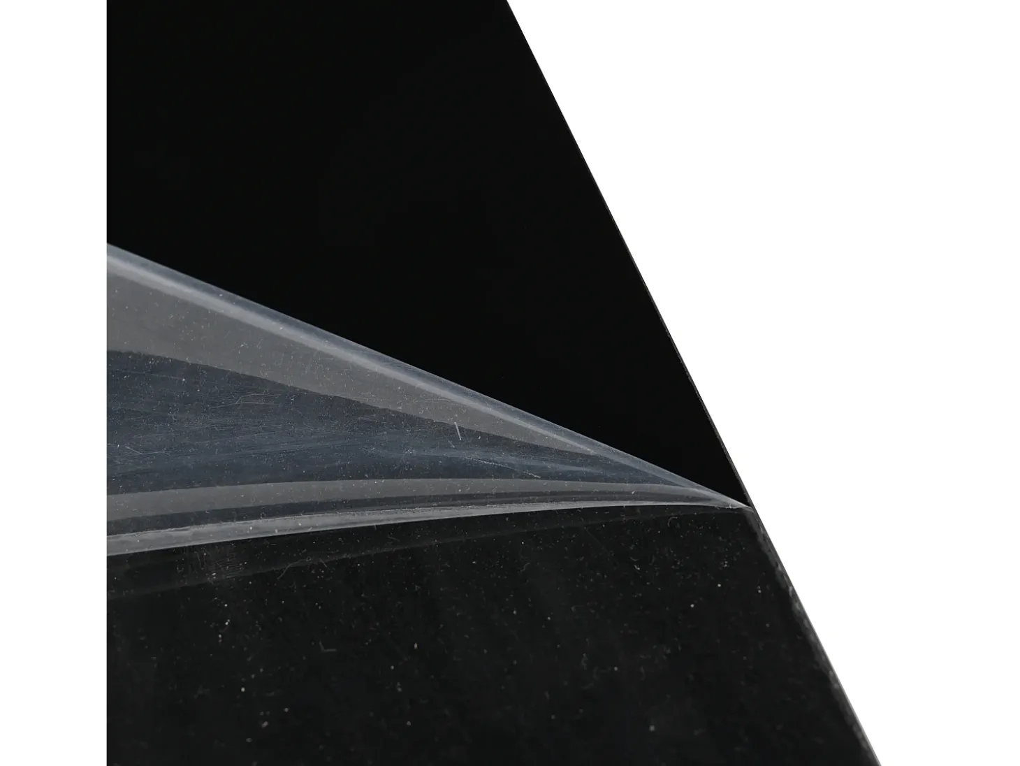 Mesa de centro quadrada com 4 gavetas e iluminação LED - Acabamento em preto brilhante