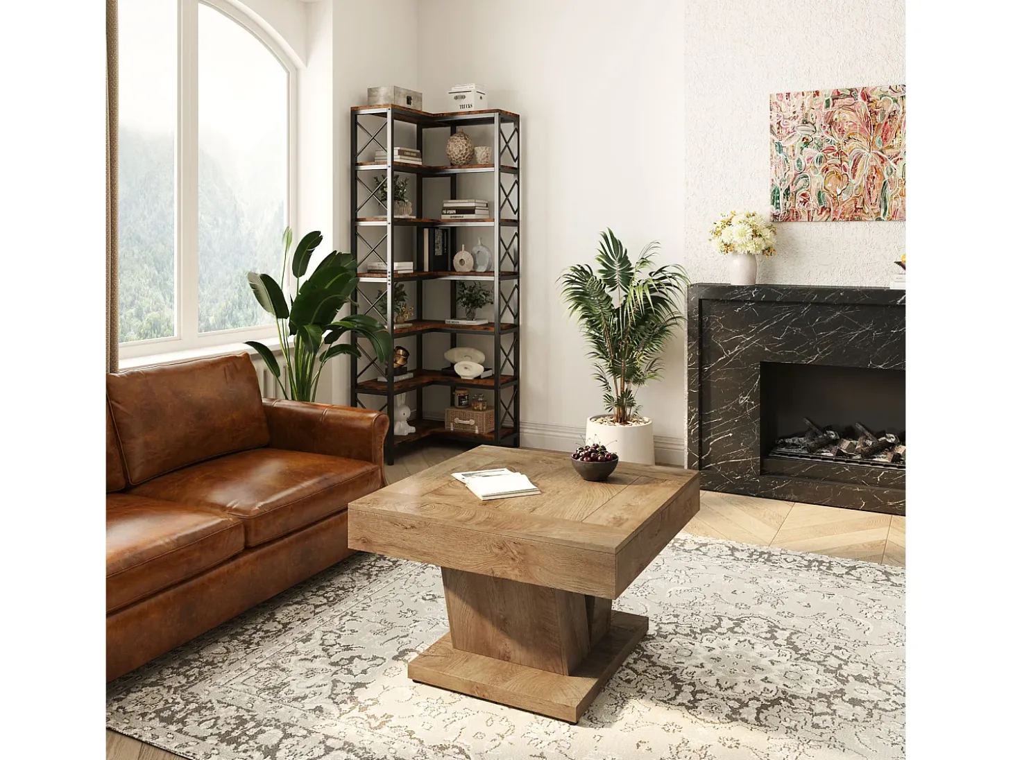 Mesa de Centro Quadrada de 80cm para Sala de Estar