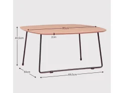 Mesa de centro quadrada em Madeira de Carvalho (80x80cm) - Modin - Carvalho