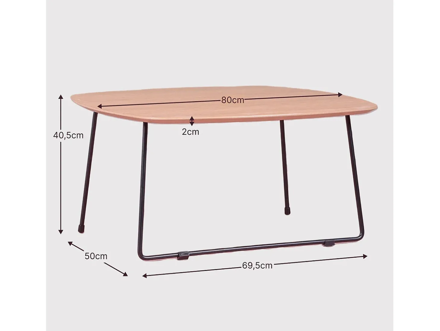 Mesa de centro quadrada em Madeira de Carvalho (80x80cm) - Modin - Carvalho