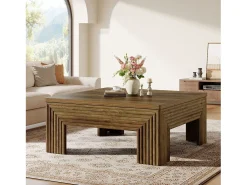 Mesa de Centro Quadrada para Sala de Estar, Mesa Central Grande de 100cm