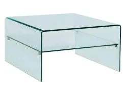 Mesa de centro quadrada STILEOS -Tampo duplo Vidro temperado