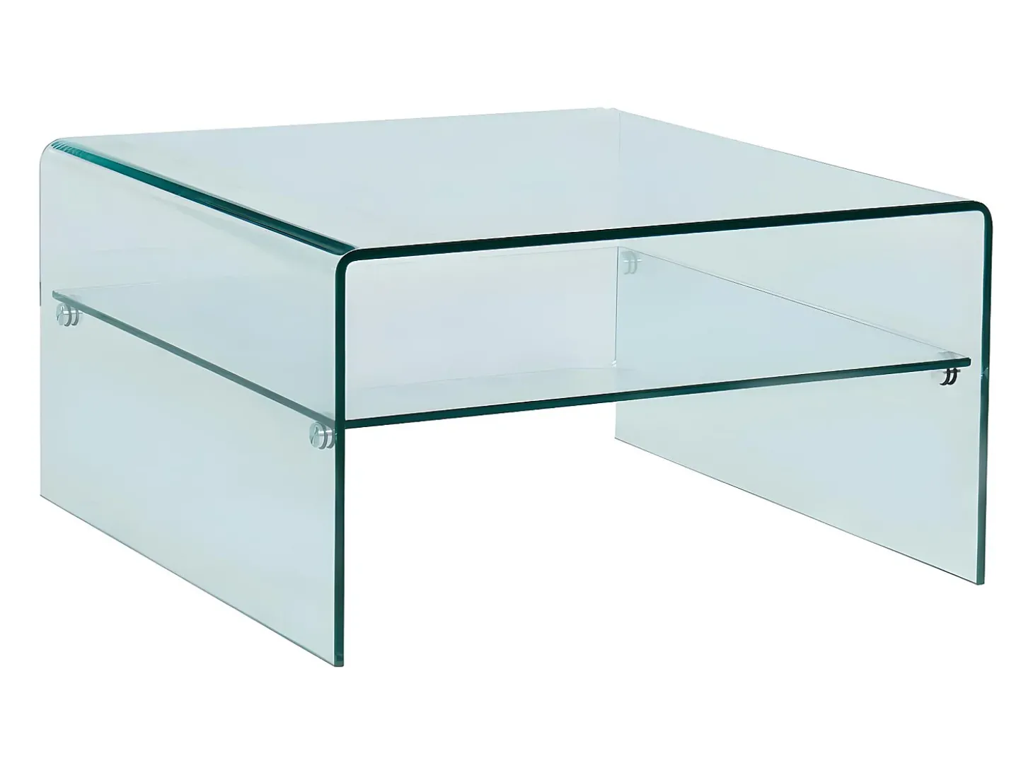 Mesa de centro quadrada STILEOS -Tampo duplo Vidro temperado