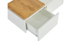 Mesa de centro quadrada 75x75x33,5cm - com 4 gavetas - Branco
