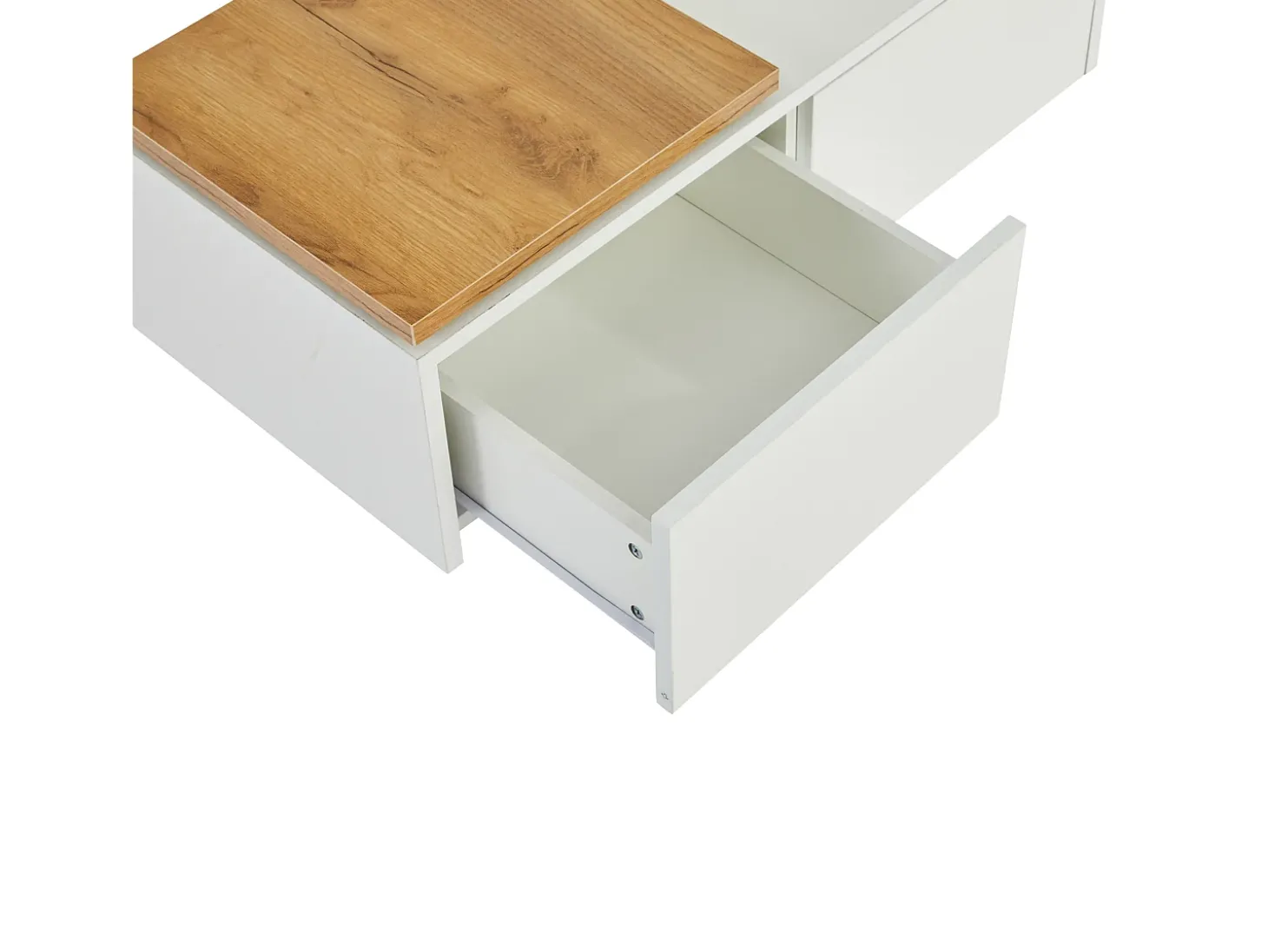 Mesa de centro quadrada 75x75x33,5cm - com 4 gavetas - Branco