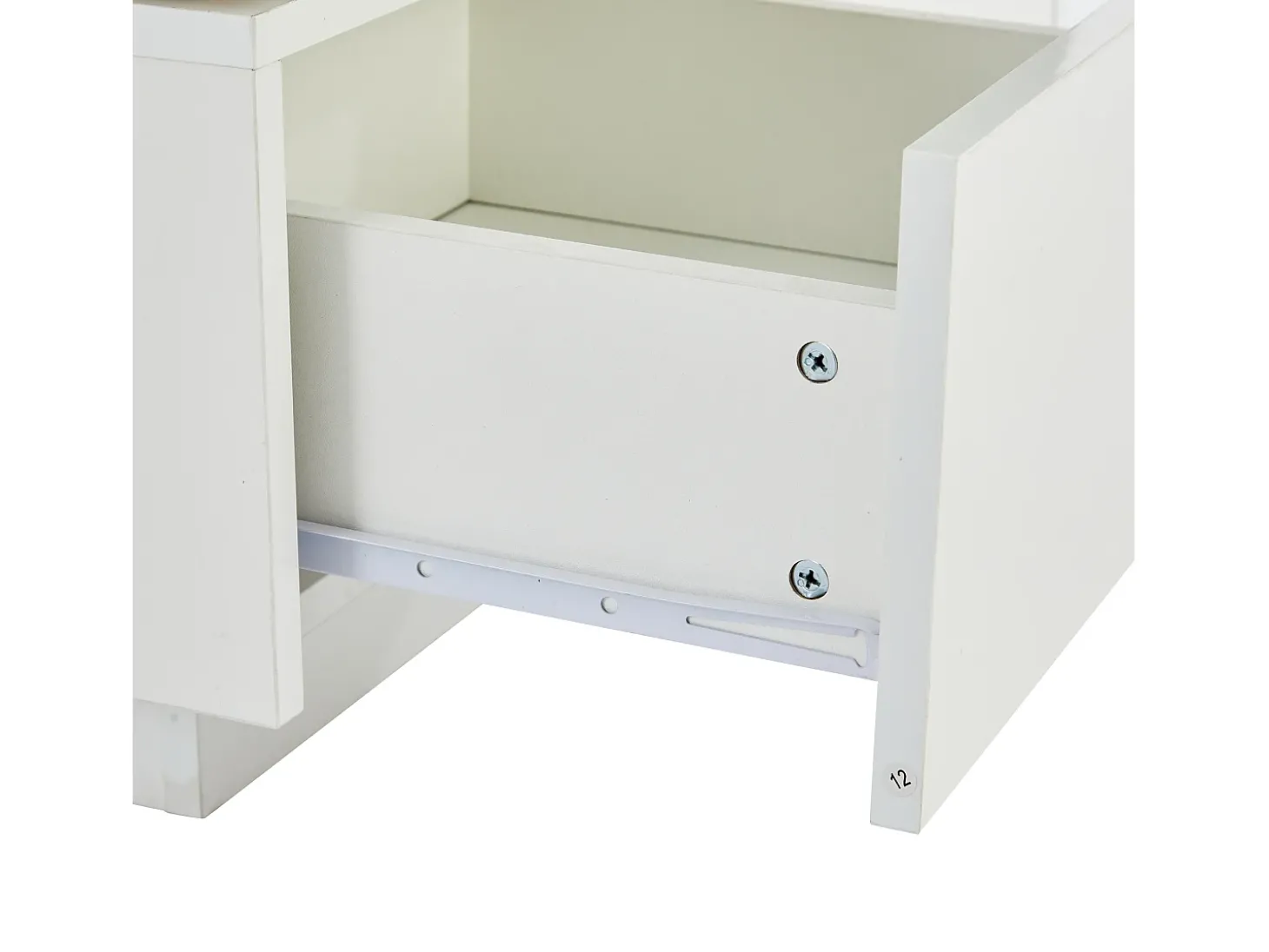 Mesa de centro quadrada 75x75x33,5cm - com 4 gavetas - Branco