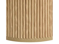 Mesa de centro redonda - Conjunto de 2 - Riscas verticais - Cor madeira - Para sala e quarto