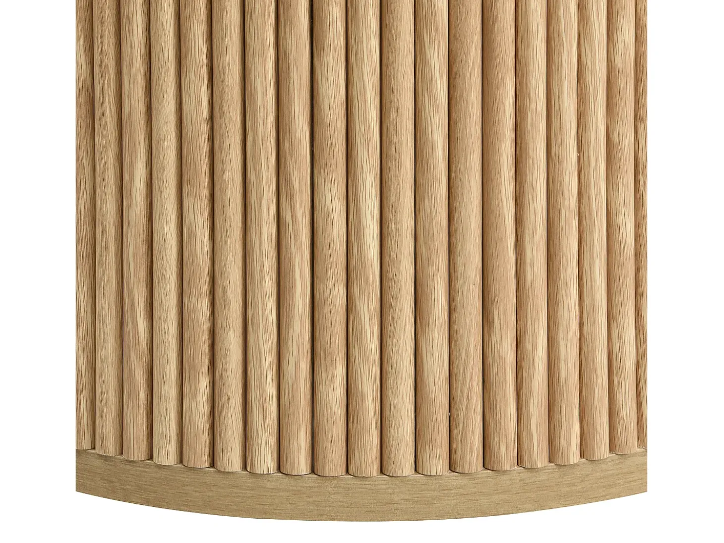 Mesa de centro redonda - Conjunto de 2 - Riscas verticais - Cor madeira - Para sala e quarto