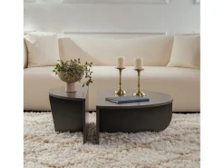 Mesa de centro redonda antracite 90cm modular VARI