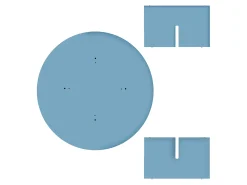 Mesa de centro redonda com tampo resistente em MDF de 3 cm azul Cornish 100 cm