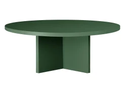 Mesa de centro redonda com tampo laminado de 3 cm verde Cedar 100 cm