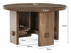 Mesa de Centro Redonda com Pédestal, Mesa de Centro Pequena Circular de 80cm