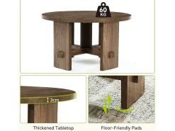 Mesa de Centro Redonda com Pédestal, Mesa de Centro Pequena Circular de 80cm