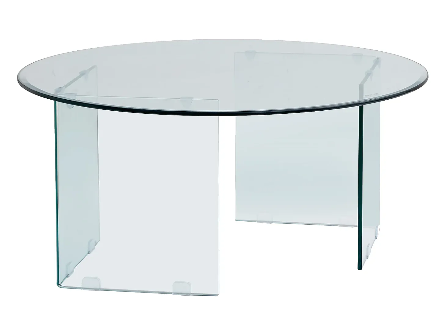Mesa de centro redonda design em vidro temperado - Transparente - ADAMO