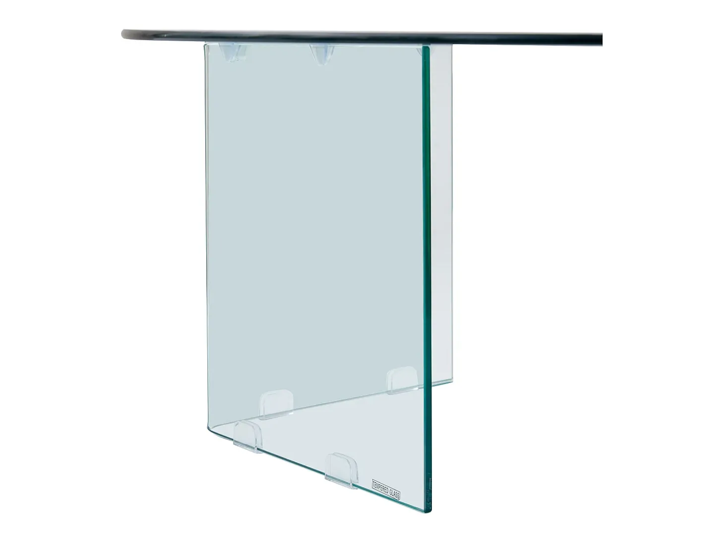 Mesa de centro redonda design em vidro temperado - Transparente - ADAMO