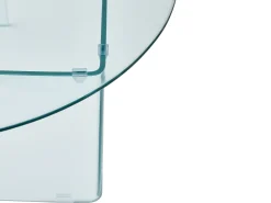 Mesa de centro redonda design em vidro temperado - Transparente - ADAMO