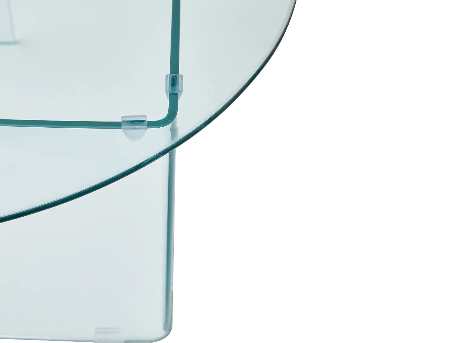 Mesa de centro redonda design em vidro temperado - Transparente - ADAMO
