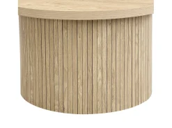 Mesa de centro redonda encastrável - MDF - Natural